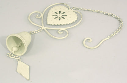 Cream Heart Hanging Decorative Bell