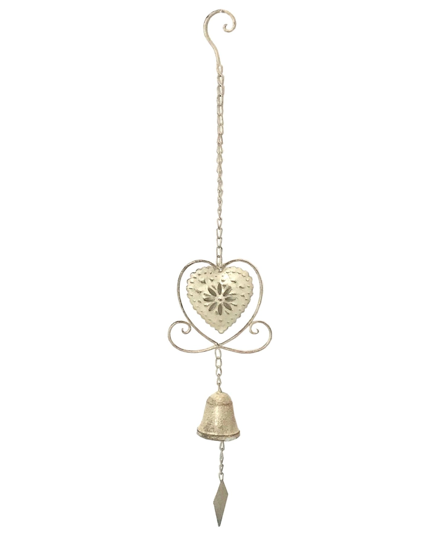 Cream Heart Hanging Decorative Bell